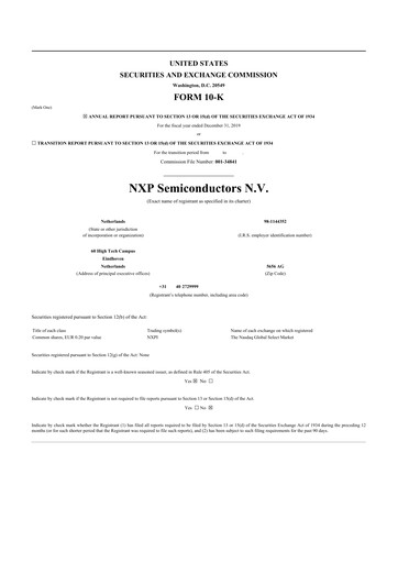 Thumbnail NXP Semiconductors 10-K Annual Report 2019