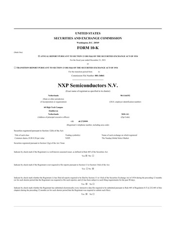 Thumbnail NXP Semiconductors 10-K Annual Report 2021