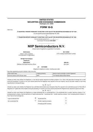 Thumbnail NXP Semiconductors 10-Q Quarterly Report FY2025 