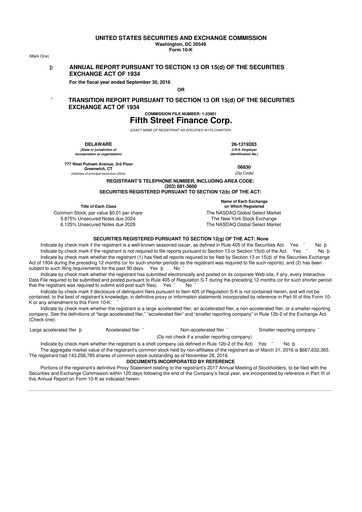 Thumbnail Oaktree Specialty Lending Corporation 10-K Annual Report 