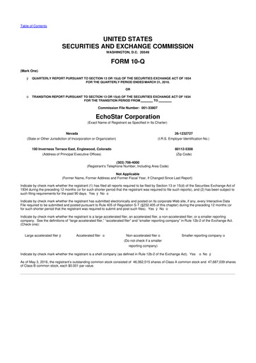 Thumbnail EchoStar 10-Q Quarterly Report FY2016 