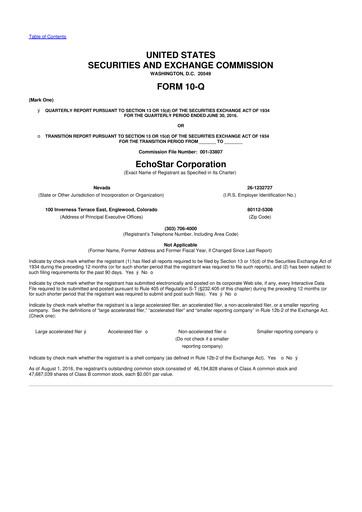 Thumbnail EchoStar 10-Q Quarterly Report FY2016 