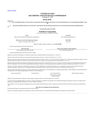 Thumbnail EchoStar 10-K Annual Report 2016