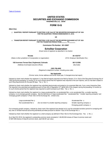 Thumbnail EchoStar 10-Q Quarterly Report FY2018 