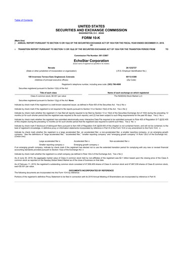 Thumbnail EchoStar 10-K Annual Report 2018