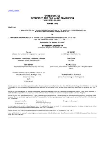 Thumbnail EchoStar 10-Q Quarterly Report FY2019 