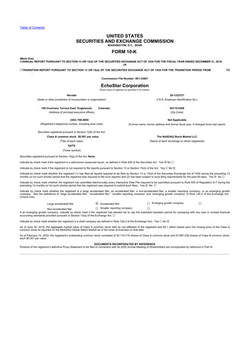 Thumbnail EchoStar 10-K Annual Report 2019