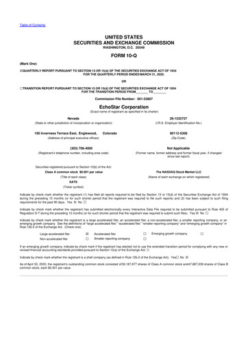 Thumbnail EchoStar 10-Q Quarterly Report FY2020 