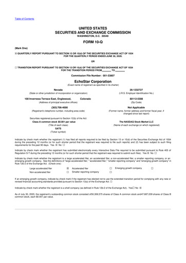 Thumbnail EchoStar 10-Q Quarterly Report FY2020 