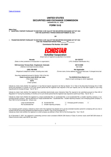 Thumbnail EchoStar 10-Q Quarterly Report FY2021 