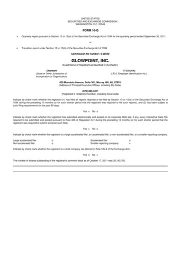 Thumbnail Oblong 10-Q Quarterly Report FY2011 