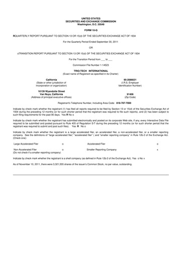 Thumbnail Trio-Tech International 10-Q Quarterly Report FY2011 Q1
