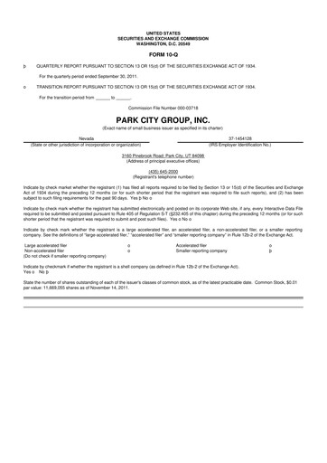 Thumbnail ReposiTrak 10-Q Quarterly Report FY2011 