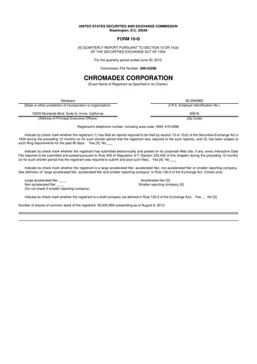 Thumbnail Niagen Bioscience 10-Q Quarterly Report FY2012 