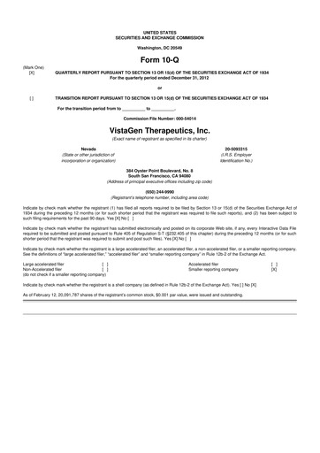 Thumbnail VistaGen Therapeutics
 10-Q Quarterly Report FY2013 