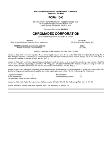 Thumbnail Niagen Bioscience 10-Q Quarterly Report FY2013 