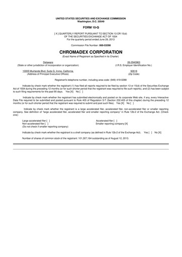 Thumbnail Niagen Bioscience 10-Q Quarterly Report FY2013 