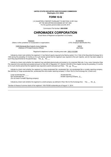 Thumbnail Niagen Bioscience 10-Q Quarterly Report FY2014 