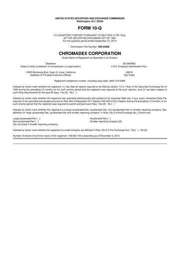 Thumbnail Niagen Bioscience 10-Q Quarterly Report FY2014 