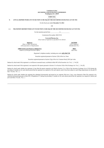 Thumbnail Cocrystal Pharma
 10-K Annual Report 2014