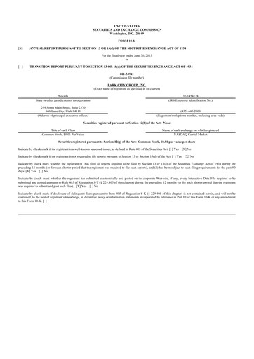 Thumbnail ReposiTrak 10-K Annual Report 2015