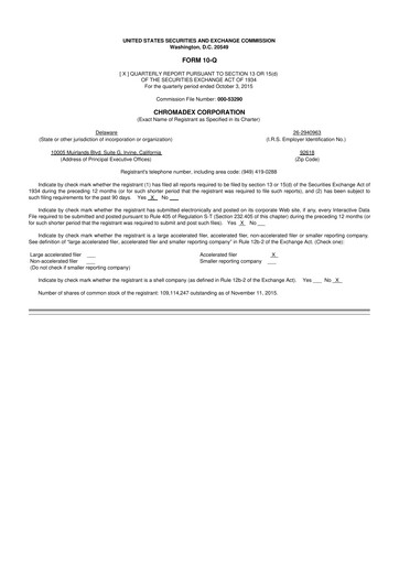 Thumbnail Niagen Bioscience 10-Q Quarterly Report FY2015 