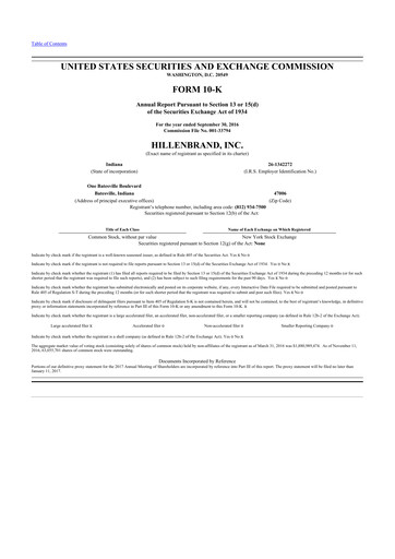 Thumbnail Hillenbrand 10-K Annual Report 2016