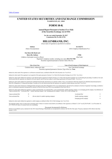 Thumbnail Hillenbrand 10-K Annual Report 2017