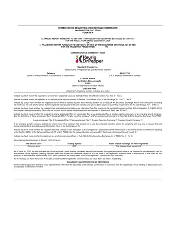 Thumbnail Keurig Dr Pepper 10-K Annual Report 2020