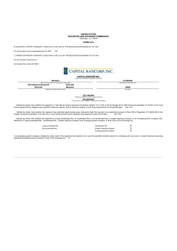 Vorschaubild Capital Bancorp 10-Q Quartalsbericht 2022 