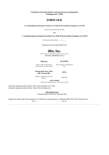 Thumbnail iBio 10-K Annual Report 