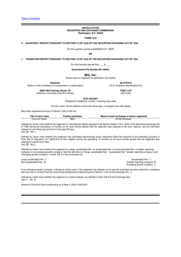 Thumbnail iBio 10-Q Quarterly Report FY2024 