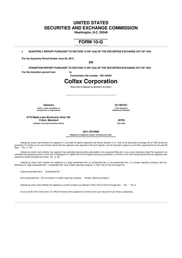 Miniature Enovis 10-Q Rapport trimestriel 2013 