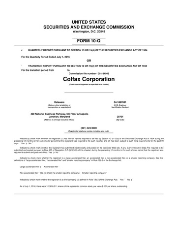Miniature Enovis 10-Q Rapport trimestriel 2016 