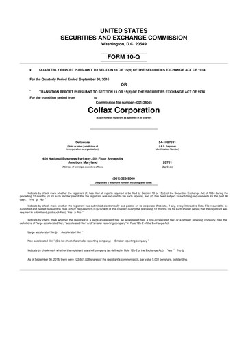 Miniature Enovis 10-Q Rapport trimestriel 2016 