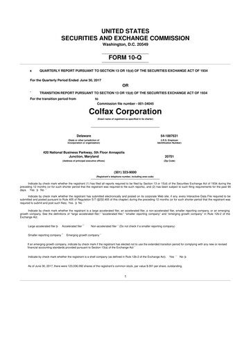 Miniature Enovis 10-Q Rapport trimestriel 2017 