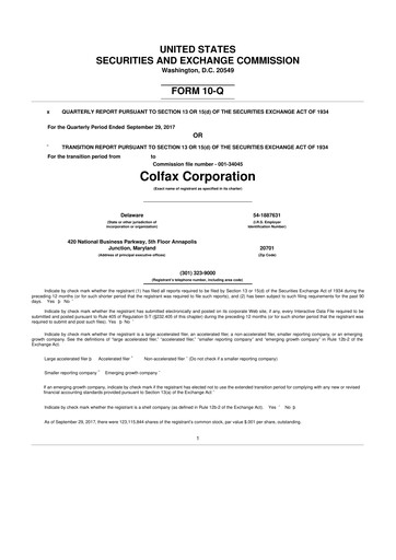 Miniature Enovis 10-Q Rapport trimestriel 2017 