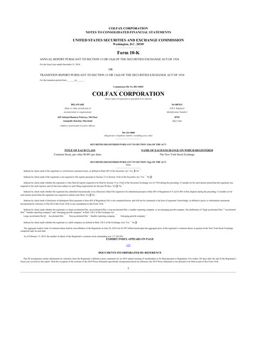 Miniature Enovis 10-K Rapport annuel 2018
