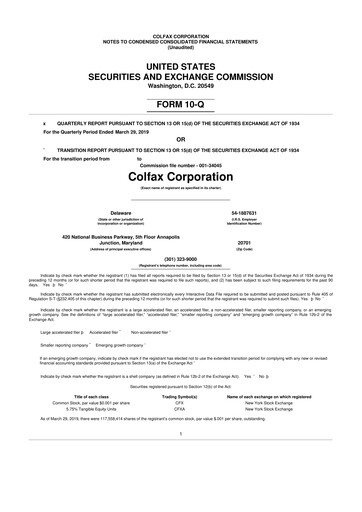 Miniature Enovis 10-Q Rapport trimestriel 2019 