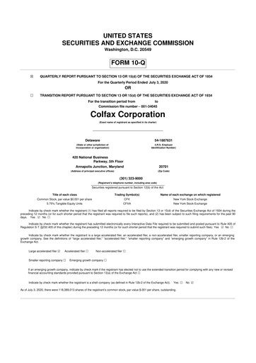 Miniature Enovis 10-Q Rapport trimestriel 2020 