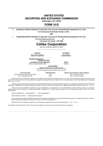 Miniature Enovis 10-Q Rapport trimestriel 2020 