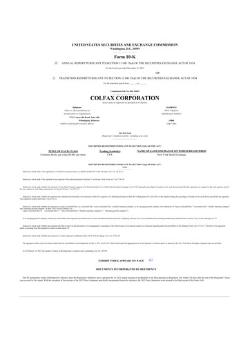 Miniature Enovis 10-K Rapport annuel 2021