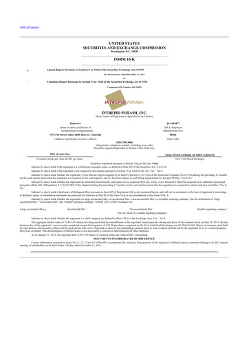 Thumbnail Intrepid Potash
 10-K Annual Report 2011