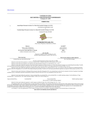 Thumbnail Intrepid Potash
 10-K Annual Report 2013