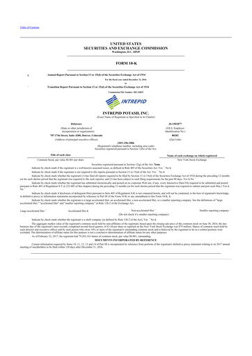 Thumbnail Intrepid Potash
 10-K Annual Report 2016