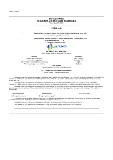 Thumbnail Intrepid Potash
 10-Q Quarterly Report FY2018 