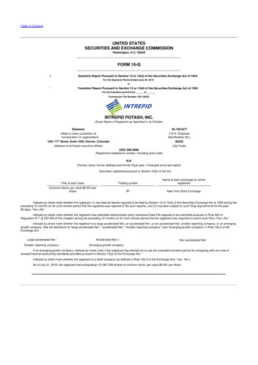 Thumbnail Intrepid Potash
 10-Q Quarterly Report FY2019 