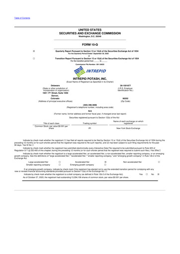 Thumbnail Intrepid Potash
 10-Q Quarterly Report FY2020 