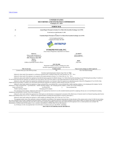 Thumbnail Intrepid Potash
 10-K Annual Report 2020