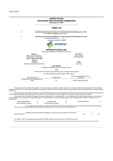 Thumbnail Intrepid Potash
 10-Q Quarterly Report FY2021 